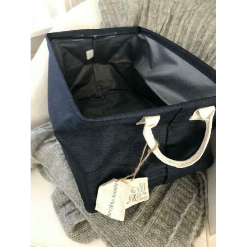 NIEUW; Riviera Maison Laundry Basket Jeans Blue M