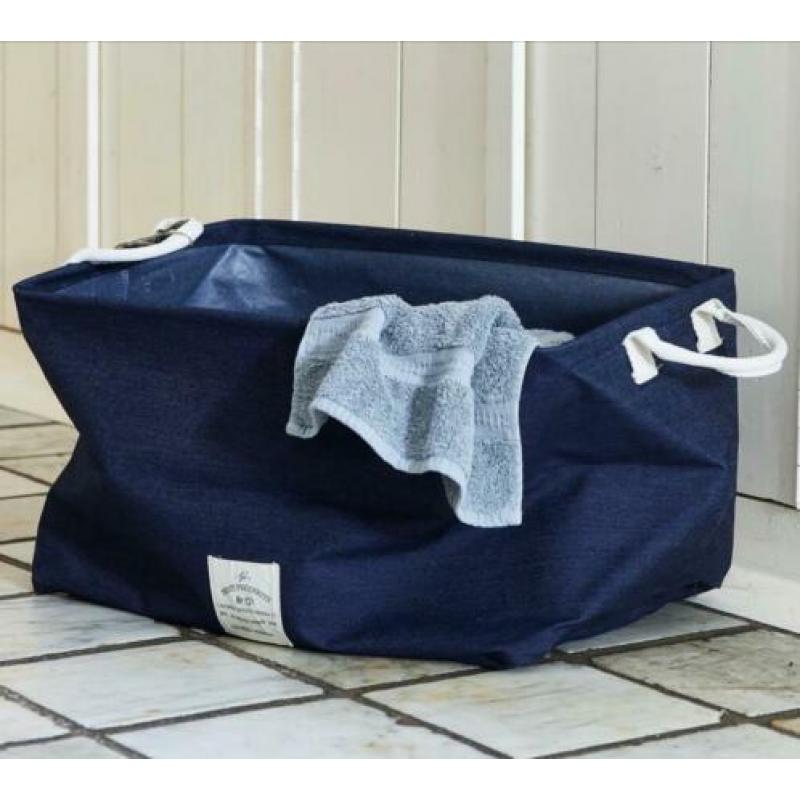 NIEUW; Riviera Maison Laundry Basket Jeans Blue M