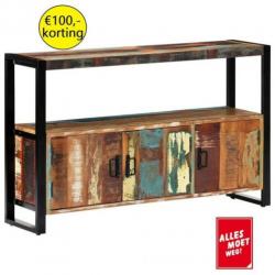 NIEUW Dressoir 120x30x75 cm massief gerecycled hout UITVERKO