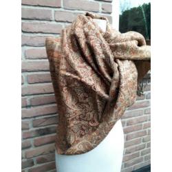 shawl pashmina paisley klassiek 40 42 44 wol zijde pauw veer