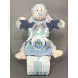 Gratis verzending Luiertaart Motor luiermotor Aap blauw