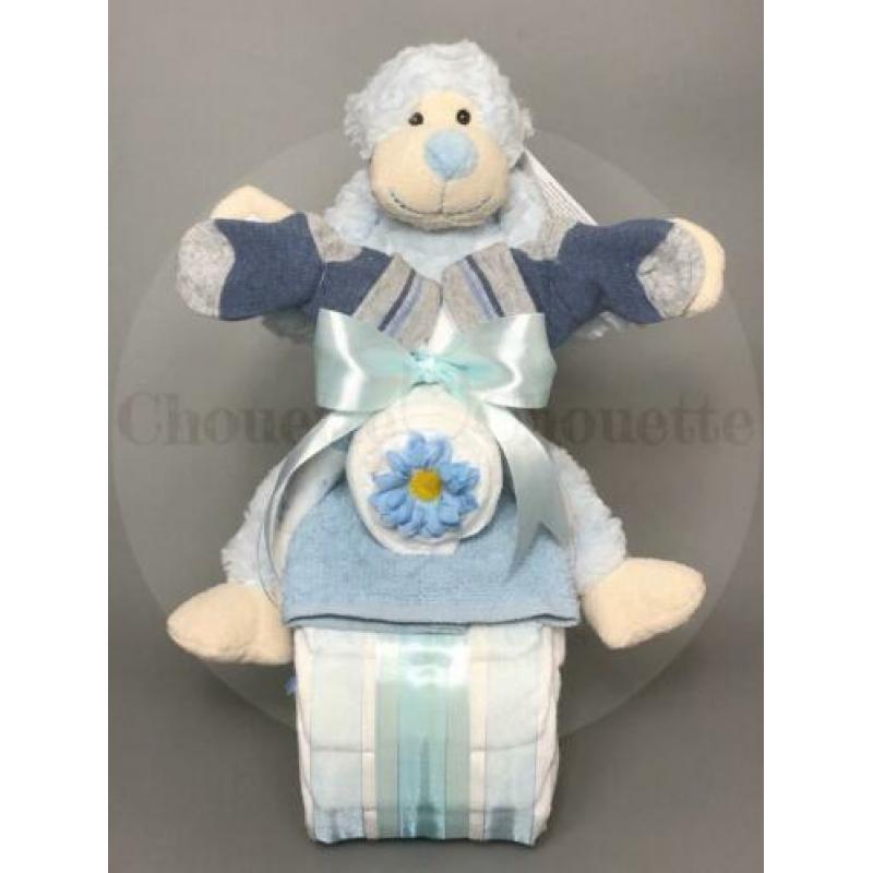 Gratis verzending Luiertaart Motor luiermotor Aap blauw