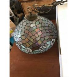 Mooie vintage Tiffany lamp, grote hanglamp 55 cm