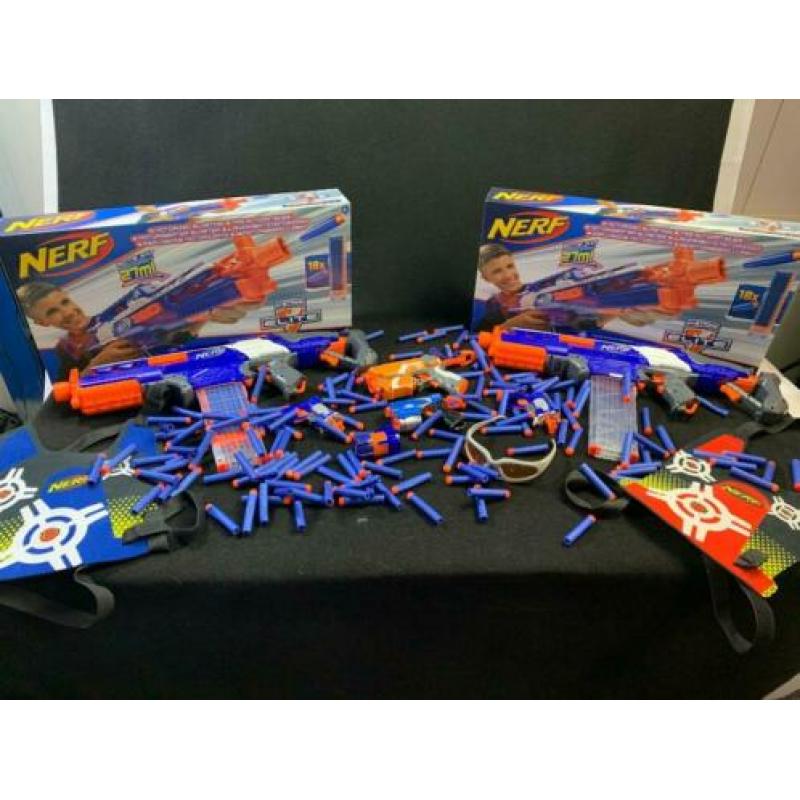 2x nerf n-strike rapidstrike cs-18 en heel wat accessoires