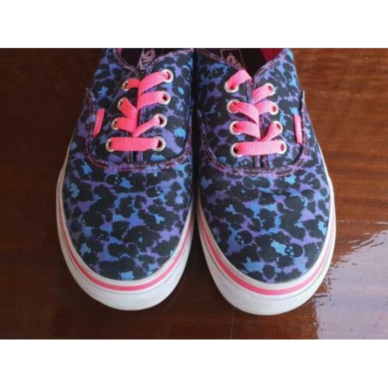 Vans sneakers doodskoppen paars blauw roze veters maat 37