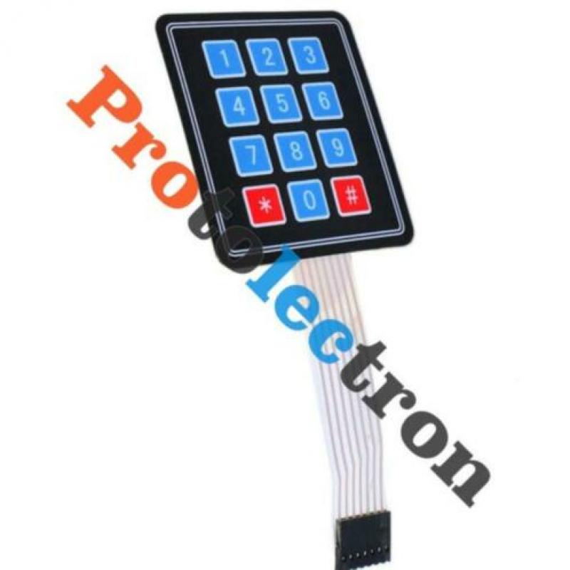 3×4 Membrane matrix keypad (protolectron)