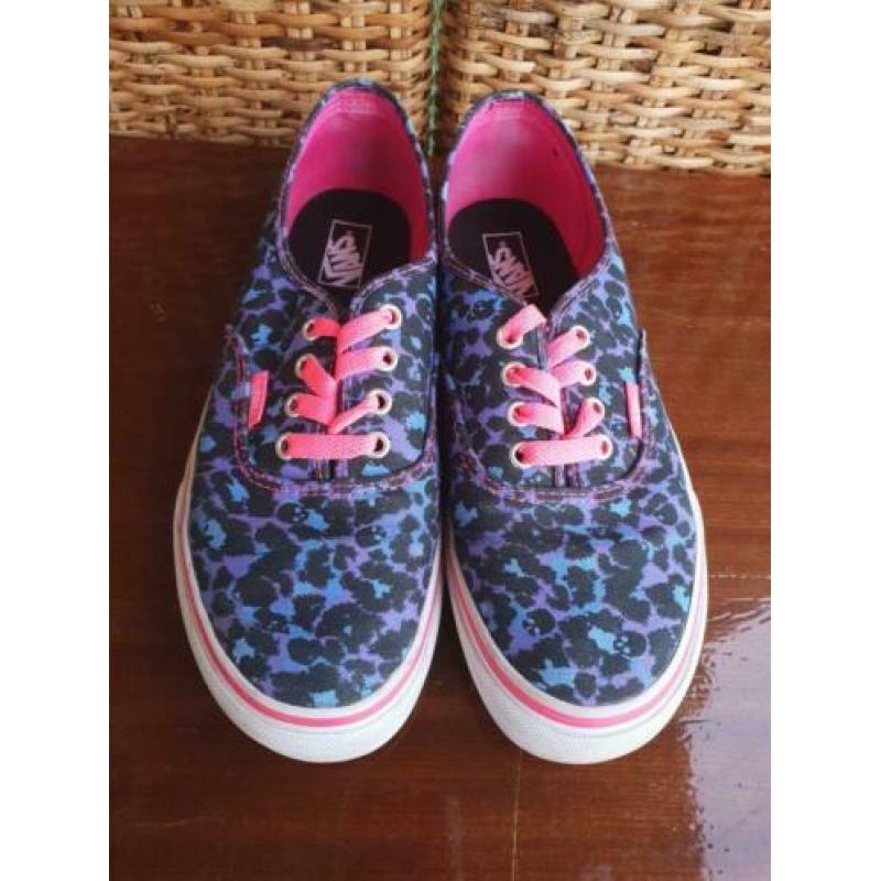 Vans sneakers doodskoppen paars blauw roze veters maat 37