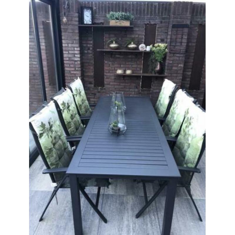 7-delig tuintafel set incl. Tuinstoelkussens