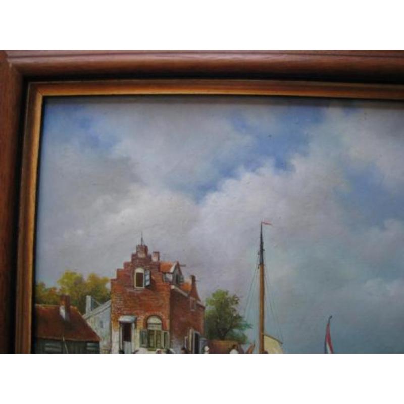 Schilderij - nederlands tafereel / romantisch. 125,- euro