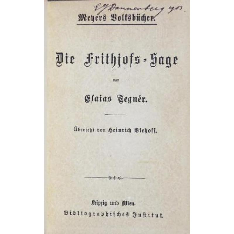 DIE FRITHIOFS SAGE von ESAIAS TEGNÉR> 4de BOEK GRATIS