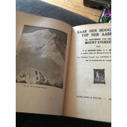 Boek uit 1925 over beklimming mount Everest 69 foto 1 kaart