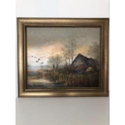 Peter Brouwer landschap olieverf op doek 50hx60b