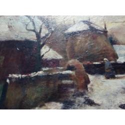 Winters landschap van Boerderij - W.A. Knip