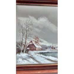 2 schilderijen, thema Winterlandschap, P, Reynaerd