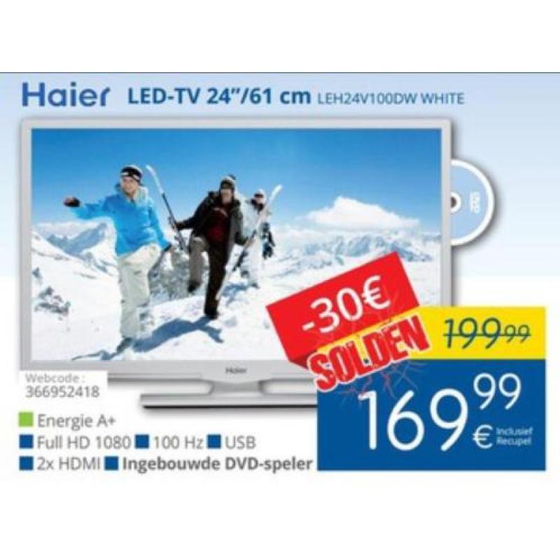 25 Haier tvs 24 inch met dvd (nieuw)