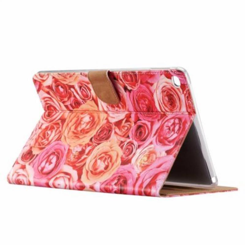 Ntech iPad Air 2 Roos Design Booktype Kunstleer Hoesje Met