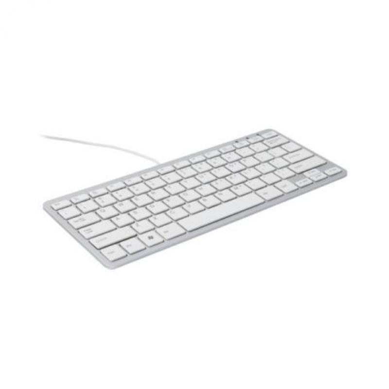 R-go compact toetsenbord, azerty (fr), wit, bedraad