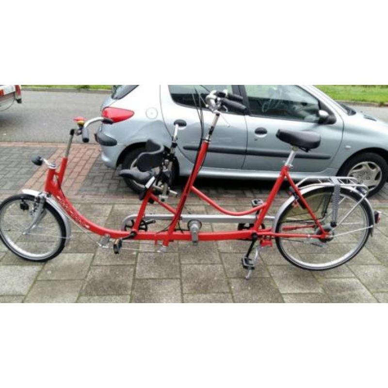 Duo fiets met 5 + 3 versnellingen/ouder kind tandem