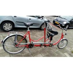 Duo fiets met 5 + 3 versnellingen/ouder kind tandem