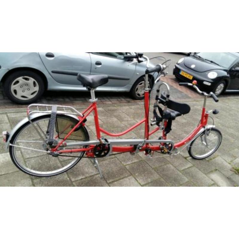 Duo fiets met 5 + 3 versnellingen/ouder kind tandem