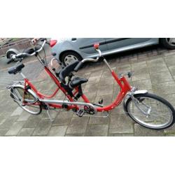 Duo fiets met 5 + 3 versnellingen/ouder kind tandem