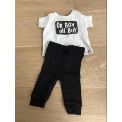 Newborn setje wit-zwart-oker-geel -monochrome maat 50